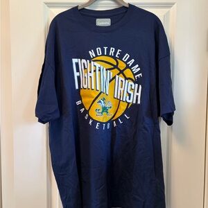 NEW Fightin' Irish Notre Dame Basketball Navy Short Sleeve Tee